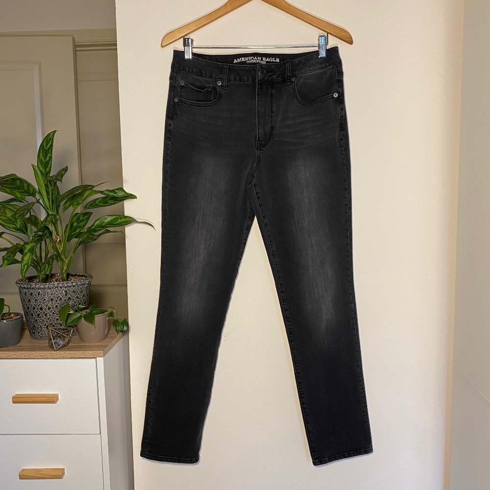 AE Denim X4 High Waisted Straight Jean